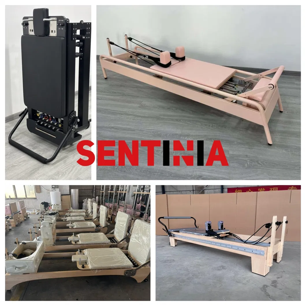 Professional 3.5MM Solid Maple Wood Pilates Reformer With Tower Rowing Machine