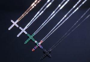 ODM 925 Sterling Silver Neckalce Diamond Cross Pendant Jewelry