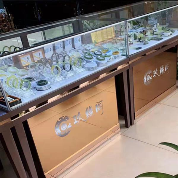 LED Lighted Glass Display Cabinets for Retail Racks and Customized Jewelry Showcase