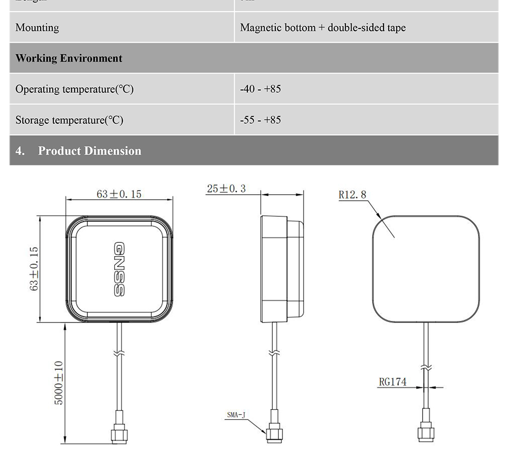 Multi Frequency RTK GNSS Antenna Sun Proof With Ultrasonic Technology BT-256