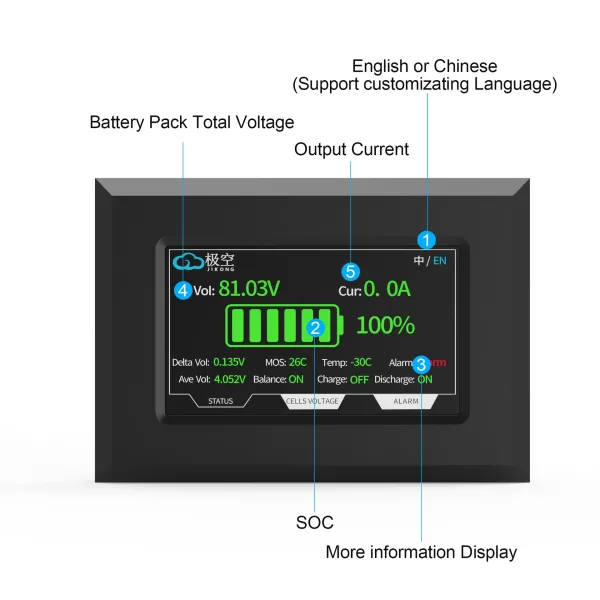 4.3 LCD Touchscreen Display Adapter for Jk BMS