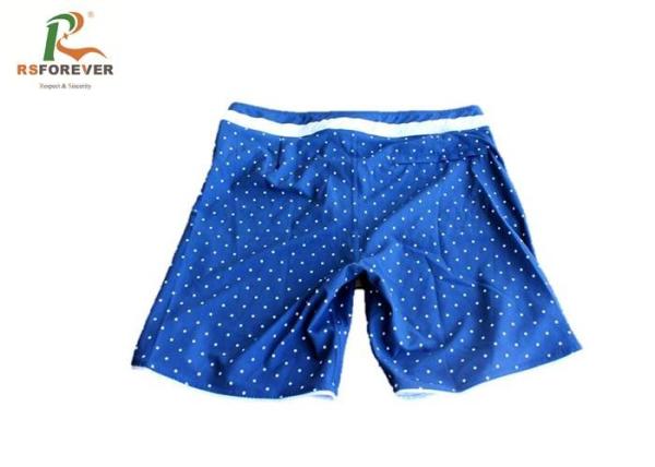 Printed Blue Ladies Swimming Shorts , Women'S Long Board Shorts Swimwear Polester
