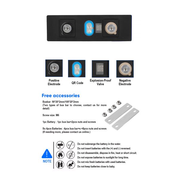 Lishen 202Ah 3.2V LiFePO4 Battery Cell for Solar System RV Boat Golf Cart China Shipping