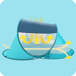 Pop Up Beach Tent, Portable Outdoor Beach Shade Tent, UPF 50+ Baby Beach Shelter, Easy Setup Windproof Waterproof