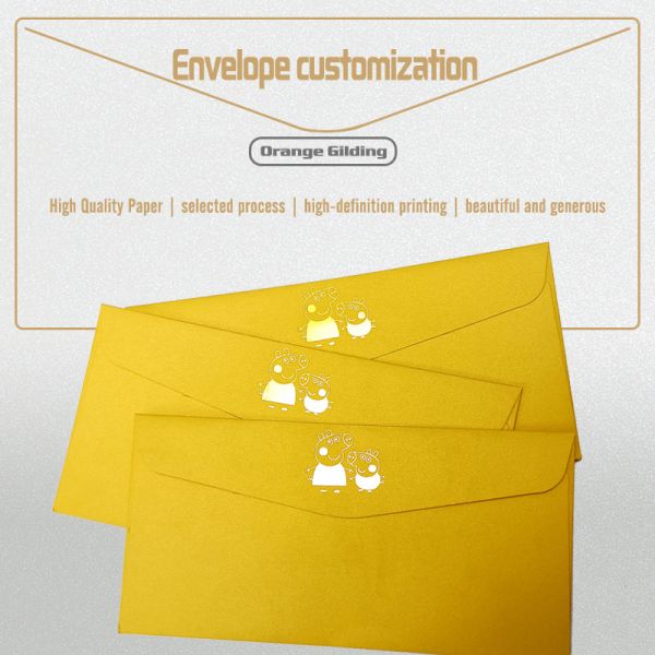 Orange Kraft Paper Manila Envelope Custom Printed With Logo Or String