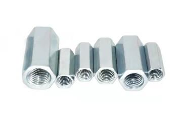 White Zinc Plated Din 6334 M6 Hexagon Coupling Nuts