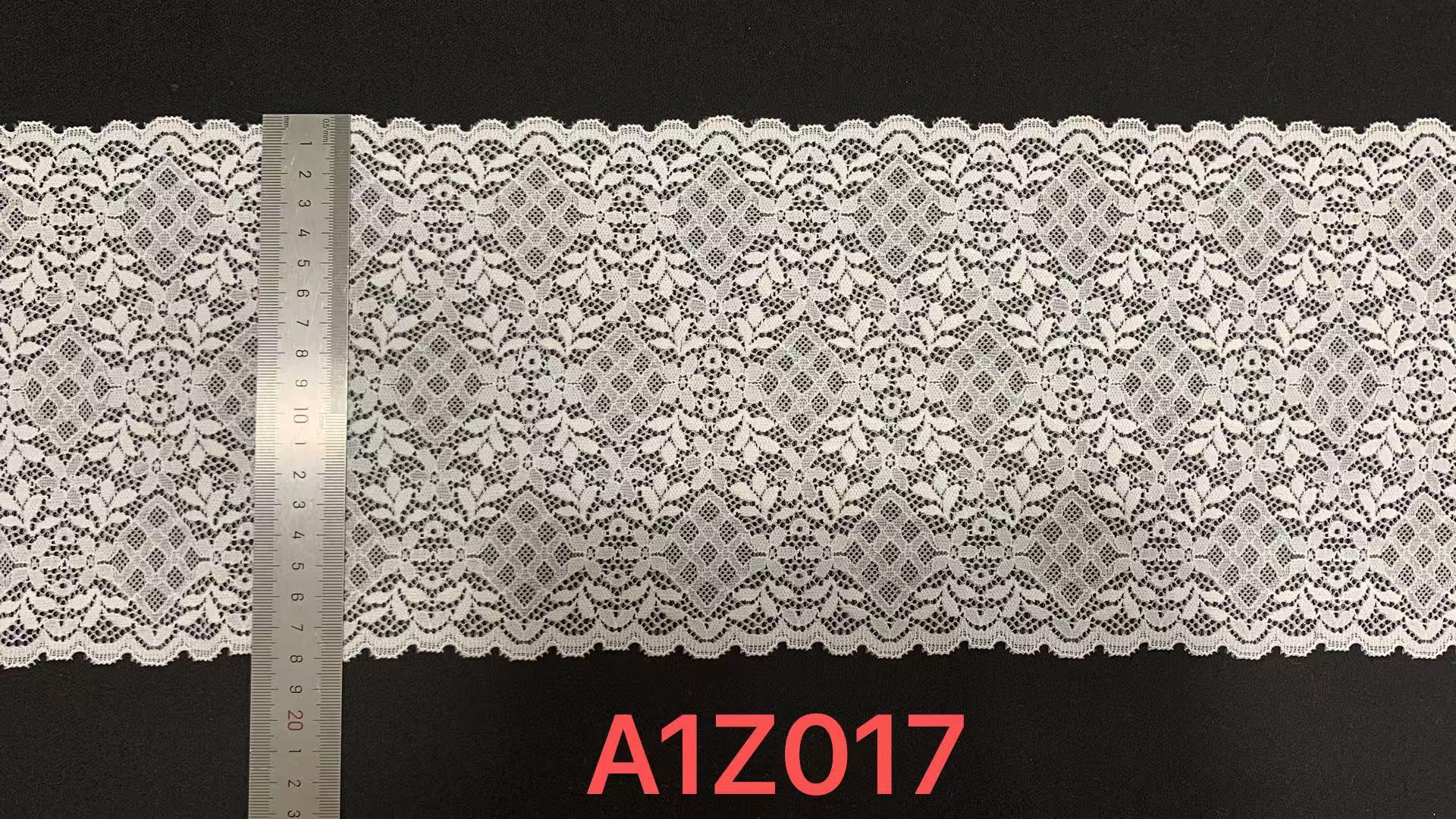 A1Z017# Elastic Nylon Spandex Lace Trim 18cm Wide Diamond Floral Stretch Lece for Lingerie Dress Underwear