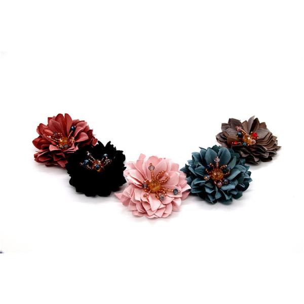Hand Sintered Edge Flower /girl flower made of satin ribbons/Hand-simulated flower Various colors Fabric, wool
