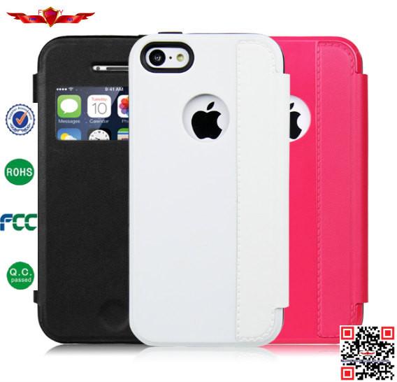 New Arrival 100% Qualify Colorful PU Flip Leather Cover Cases For Iphone 5 5S Fashion