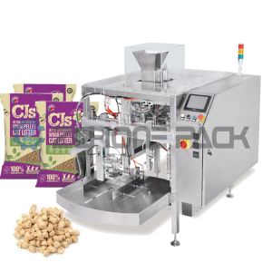 Introduction à la machine d'emballage de sacs préfabriqués à une seule station pour la litière de chat