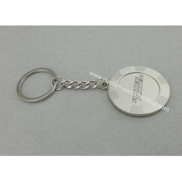 Engraved Key Chain with Brass Stamped and Silver Plating for Promotional Gift