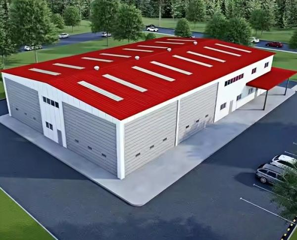 Q235B Q355B Edificios industriales prefabricados de acero Almacén para salas y talleres