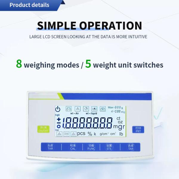 24W Laboratory Electronic Analytical Weighing Balance for Jewelry Minerals 0.01mg LCD
