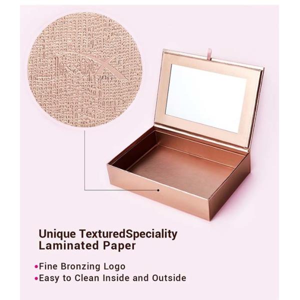 Rose Golden Foldable Cosmetic Travel Box With Makeup Mirror