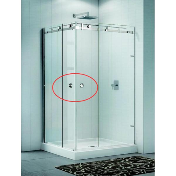 SS304 Chrome Glass Door Handle Knob Bathroom Sliding Door Kit for Sturdy Construction