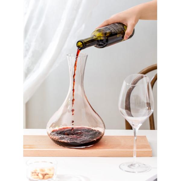 Modern Clear Glass Crystal Wine Decanter 1700ml 60oz Lead Free Mouth Blown