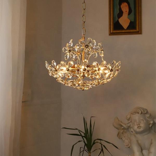 Led Iron Crystal Pendant Light E14 Light Source D450 X H500