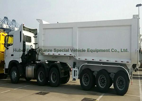 Heavy Duty Dumper Semi Trailer Truck for 3 Axles U shape Hydraulic dump Tipper Trailer 45 - 50 Ton