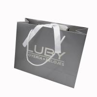 Bolsas de presente de luxo personalizadas de estampagem a quente Bolsas de compras Kraft recicláveis com alças