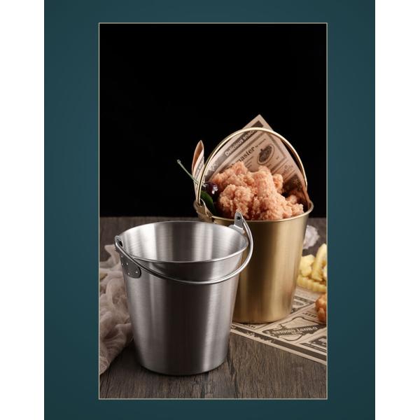 Stocked 304 Stainless Steel Snack Bucket Multi-purpose Portable Ice Bucket with Handle