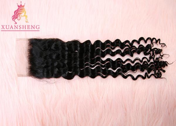 10A 4x4 Lace Closure , Virgin Brazilian 4x4 Malaysian Curly Hair Transparents Lace Closure