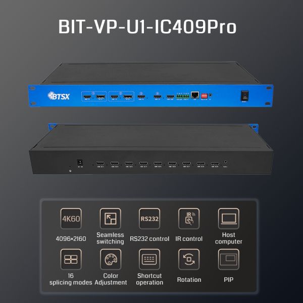 4K60Hz Video Wall Controller with Seamless Switching and Multi-Window Control for Ultra-Large Screen Walls