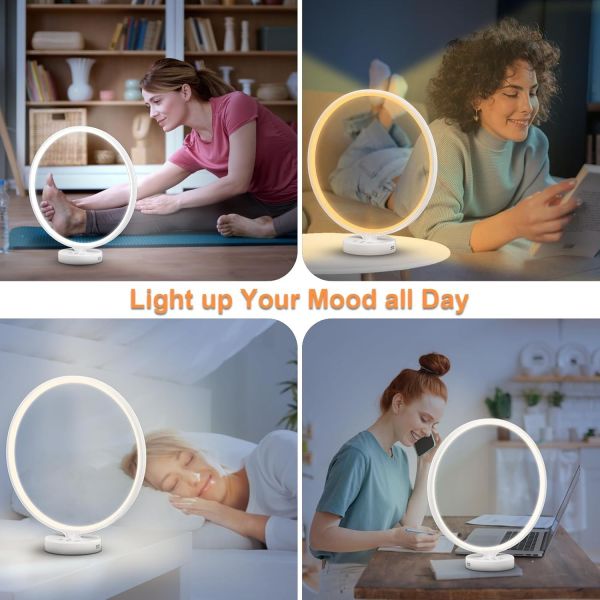 10000 Lux UV Free Sun Lamp Dimmable Light Therapy Lamp with Timer and Remote Control