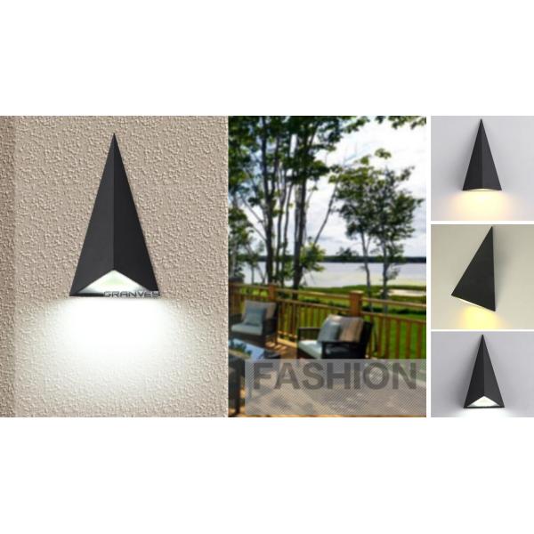 Triangle Up Down Lights Outdoor LED , Black Outdoor Wall Sconce Surface Mounted