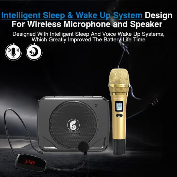 50W 30W 20W 15V 12V 2 set uhf wireless microphone headset handheld voice amplifier bluetooth speaker singing megaphone