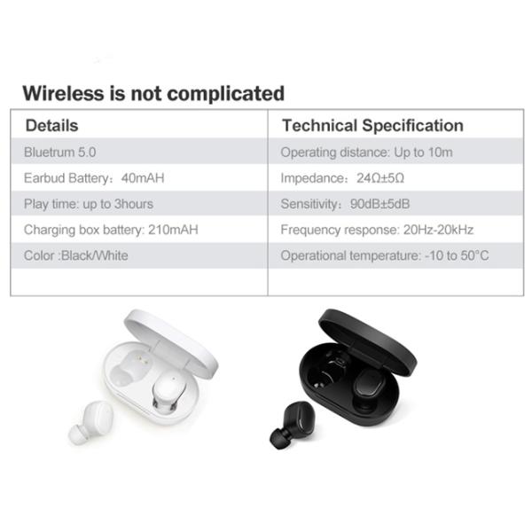 Sweat Proof 15m True Wireless Stereo Earphone Built In Mic For Mobile Phone