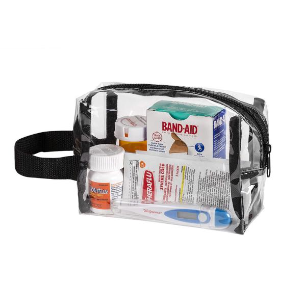 Transparent Beauty Bag Water Resistant Cosmetic Bag with Zipper and Handle