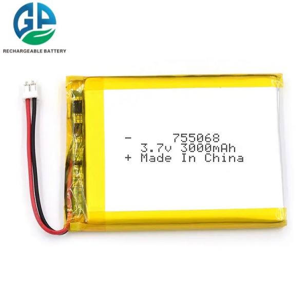 Li Polymer KC Rechargeable Lithium Ion Battery Pack 755068 3000Mah