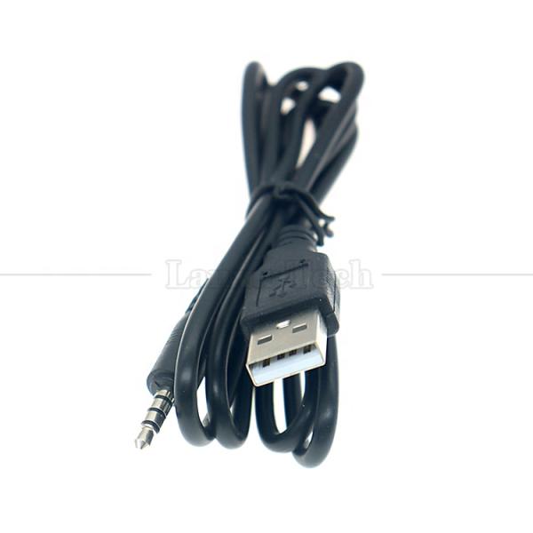 1M USB a 3.5mm 4 polos DC Audio Jack Cable de extensión para altavoz de automóvil