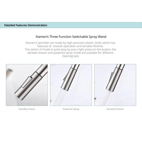 Умный одиночный кран кухни отверстия со смесителем Spout высокой дуги спрейера трубчатым