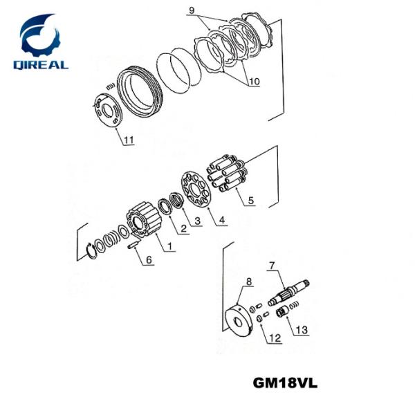Travel Motor Repair Parts Kit for Bob 337 Mini Excavator