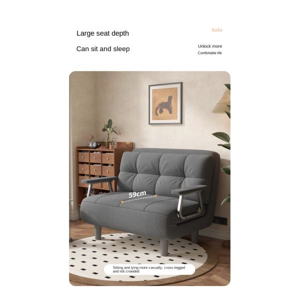 Vintage Multi-functional Foldable and Extendable Sofa Bed Three Modes Leisure Sofa Chair Single Cloud Sofa Bed for Living Room