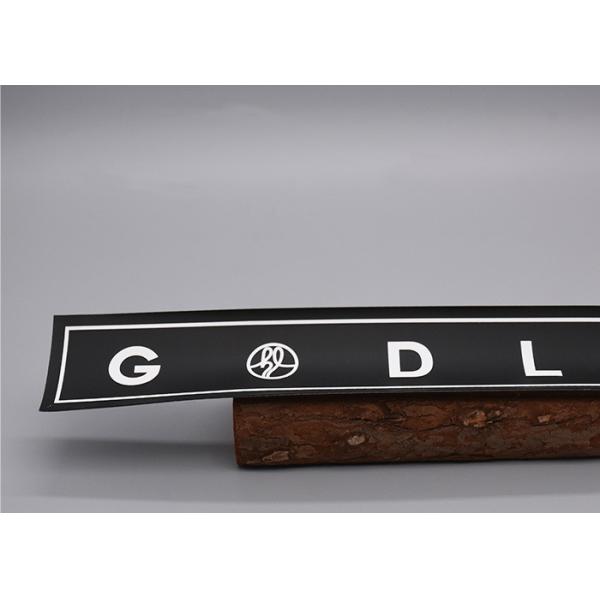 Black Silicone Printing White Logo Elastic Drawstring Cord Heat Transfer Label