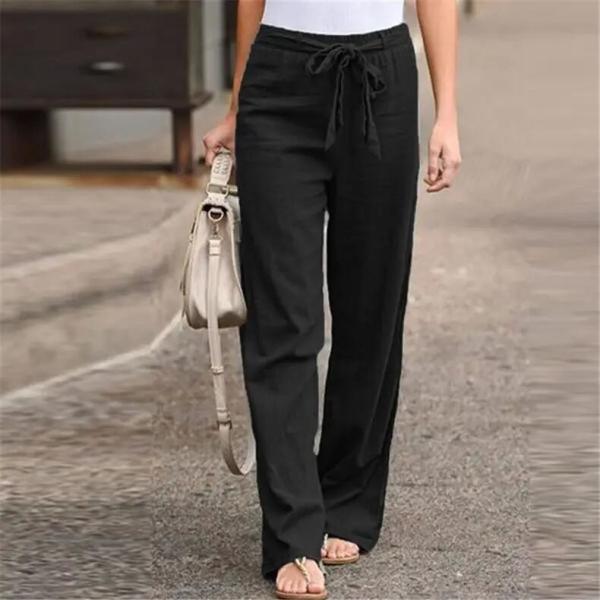 Fashion All Match  Blue Casual Pants Summer Wide Leg Trousers