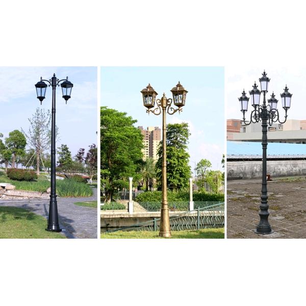 Изготовленный на заказ на открытом воздухе фонарный столб литого железа улицы гальванизировал светлый главный столб лампы нержавеющей стали 3