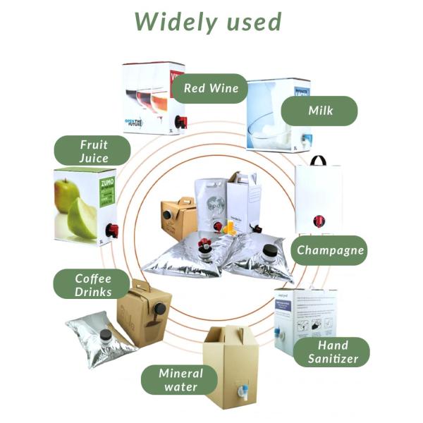 New Fashion 1l 2l 3l 4l 5l Aseptic Dispenser Apple Juice Bag In Box Aluminum Foil Wine Pouch