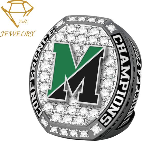 Custom Silver Award National Sports Championship Rings With Bling Stones