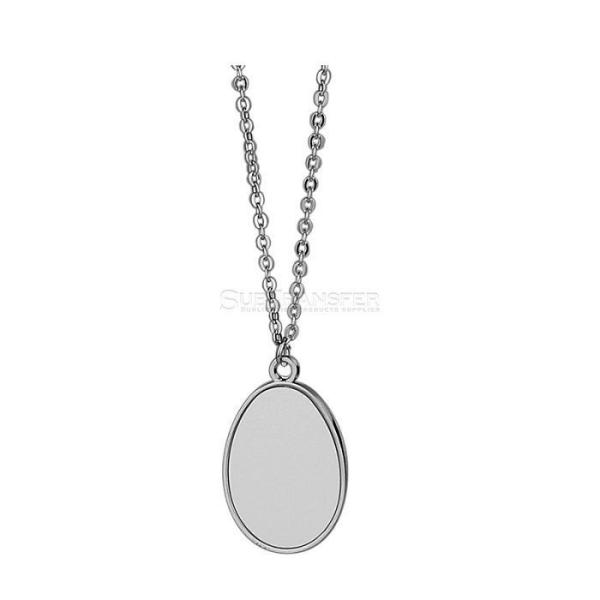 Oval Shape Sublimation Photo Necklace With Aluminum Insert Custom Photo Printing Sublimation Metal Necklace