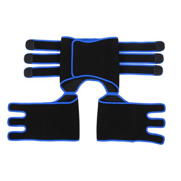 Blue Velcro Three Belt Neoprene Waist And Thigh Trimmer Customized