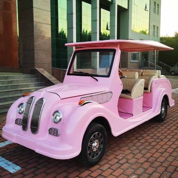 72V electric Vintage Golf Car Cart 8 Seater All Terrain Tires Independent Suspension