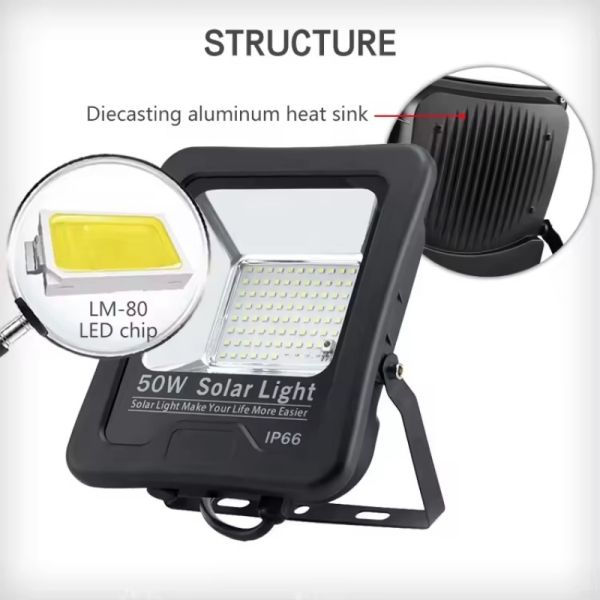 High Power Solar Flood Light IP66 Weatherproof Energy Saving Outdoor Lighting