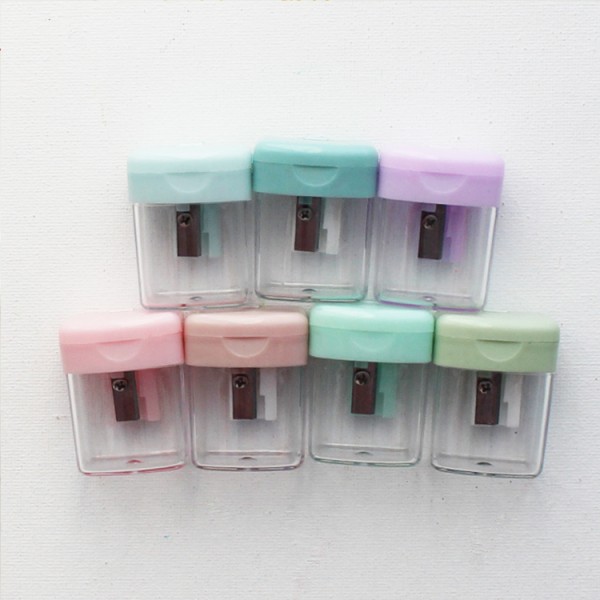 high quality hot sale candy color cover clear plastic sharpener
