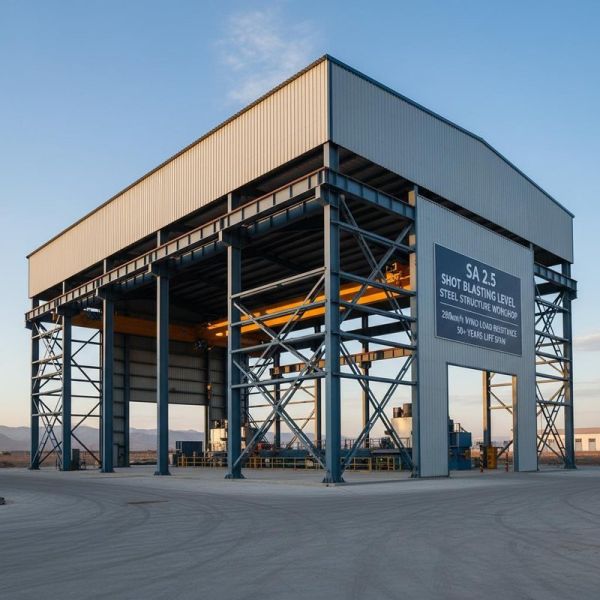 Heavy Duty Steel Structure with 50 Tons Load Capacity, Solid H-Shape Steel Beam Main Frame, and Corrosion Resistant Coating