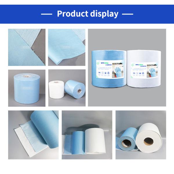 Масло поглощая устранимую низкую корпию обтирает для очищать голубой увеличенный крен бумаги счищателя промышленный