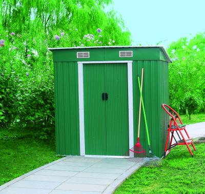 Strong Steel Garden Sheds , Metal Garden Sheds Deep Ribbed Corrugated Wall