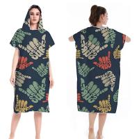 Toalha de praia de microfibra personalizada Mulheres Homem Toalha de poncho